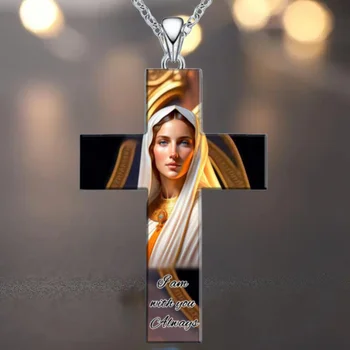 Популярное в Европе и Америке ожерелье с подвеской в виде креста Девы Марии, религиозные модные аксессуары для банкета, подарок для друзей