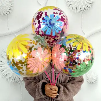Принт пайеток/пены, наполненный воздушным шаром, подарки на шесте, Надувной воздушный шар, украшение дня рождения, латексные шары, принадлежности для вечеринок