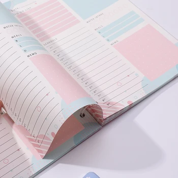 Розово-фиолетовый печатный бумажный блокнот на спирали Дневник Дневник Студенческий блокнот для заметок Блокнот для эскизов Планировщик Блокнот