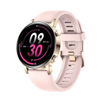 Розовые смарт-часы MK30 Подходят для женщин Экран дисплея HD AMOLED с несколькими меню для ответа на звонки Отслеживание состояния здоровья