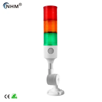 Светодиодная многослойная сигнальная лампа N7 с трехцветной подсветкой 24 В, звуковая и световая сигнализация станка, индикатор сигнала обработки с ЧПУ
