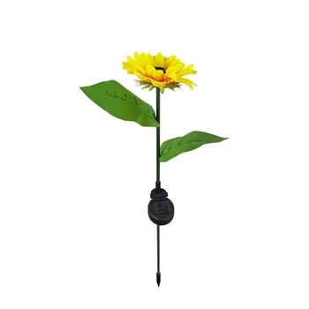 Светодиодный солнечный светильник в виде цветка подсолнуха, наружный водонепроницаемый светильник для украшения сада, для украшения газона в саду