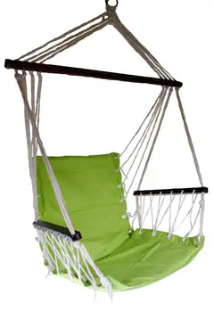 Сиденье-качели OMNI Patio, подвесной гамак, хлопчатобумажное веревочное кресло с сиденьем-подушкой - зеленый