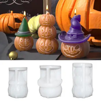 Силиконовая 3D форма для тыквы, высококачественная и легкая форма для изготовления тыквенных свечей, Моющаяся форма для тыквы на Хэллоуин