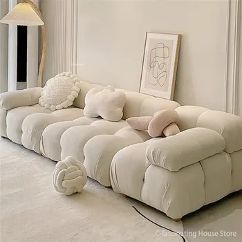 Современные диваны для гостиной, комплект диванов, мебель для гостиной, французский диван, комбинация диванов из бархата ягненка, Диван-кровать L-образной формы, диван-кровать A