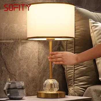 Современные хрустальные настольные лампы SOFITY с сенсорным затемнением, креативные прикроватные настольные светильники для дома, гостиной, спальни