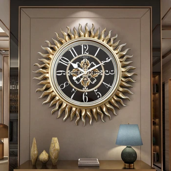 Солнечные настенные часы для гостиной, часы для творческой личности, американские часы, настенное украшение, атмосфера высокого класса