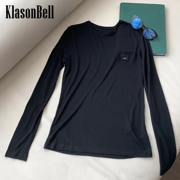 Удобная хлопковая футболка KlasonBell 9.6 с круглым вырезом и длинным рукавом, женская футболка Удобная хлопковая футболка KlasonBell 9.6 с круглым вырезом и длинным рукавом, женская футболка 0
