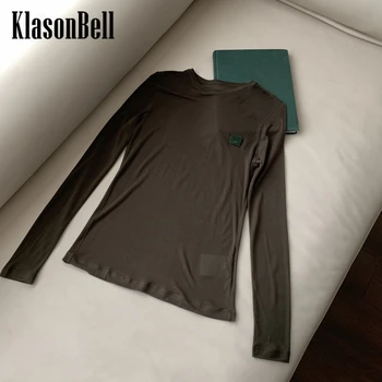 Удобная хлопковая футболка KlasonBell 9.6 с круглым вырезом и длинным рукавом, женская футболка Удобная хлопковая футболка KlasonBell 9.6 с круглым вырезом и длинным рукавом, женская футболка 1