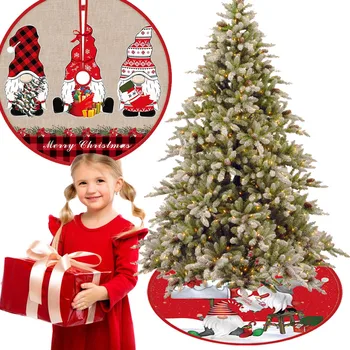 Украшения для Рождественской елки 36-дюймовая юбка из красной елки в деревенском стиле Рождественская елка Декор для праздничных вечеринок в помещении Истины современной выездки