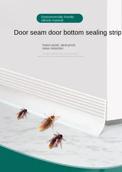 Уплотнительная прокладка для нижней части двери, защищающая от насекомых, пыленепроницаемая самоклеящаяся резиновая прокладка для уборки, ветрозащитная лента, защита от дождя на окне
