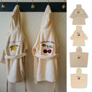 Фланелевый халат для мальчиков и девочек, Детская пижама Konges Slojd, Одежда для малышей, детский мягкий банный халат, ночная рубашка для подростков 10-12 лет