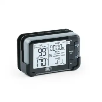 Цифровой термометр для приготовления барбекю на гриле, черный и серый Цифровой термометр для приготовления барбекю на гриле, черный и серый 0