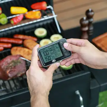 Цифровой термометр для приготовления барбекю на гриле, черный и серый Цифровой термометр для приготовления барбекю на гриле, черный и серый 5