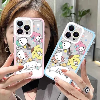 Чехол для Телефона Aoger Sanrio Hello Kitty Kuromi Cinnamoroll для Apple iPhone 12 Pro Max 11 7 8 6 Plus 13 Mini X XR Funda Liquid Cover