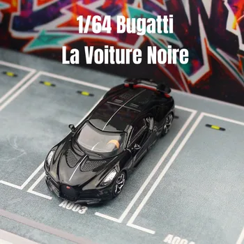 1/64 Игрушечный автомобиль Bugatti La Voiture Noire, отлитый под давлением из металла, статическая модель состояния, высокая симуляция суперспортивных транспортных средств для детских подарков