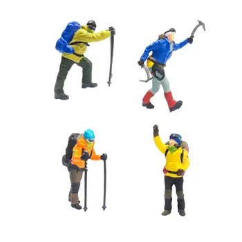 1/64 Фигурки людей-скалолазов Миниатюрные модели людей Фигурки людей-альпинистов для макета миниатюрной сцены