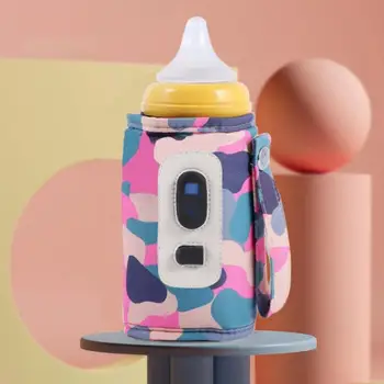 1 комплект Практичного подогревателя для бутылочек в путешествии Показать номер Подогревателя для детских бутылочек Моющийся Интеллектуальный подогреватель постоянной температуры