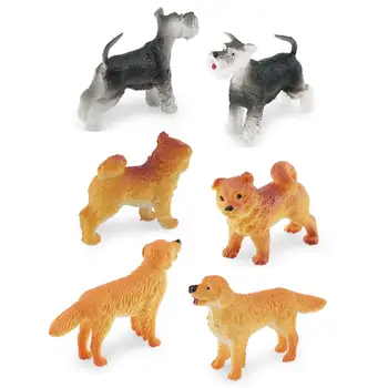 12 штук Фигурки собак Животные Ранняя развивающая игрушка для декора рабочего стола