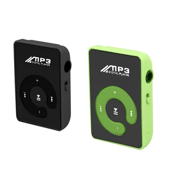 2 шт Мини-зеркальный зажим USB Цифровой Mp3-плеер с поддержкой 8 ГБ SD TF карты, черный и зеленый