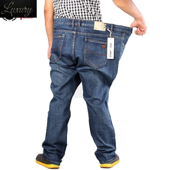 2023 Мужские джинсовые брюки в стиле Ретро полной длины, Мужские повседневные Прямые джинсовые брюки для фитнеса, мужские дизайнерские Плюс Большой Размер 42 44 46 48 50 52