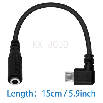 3,5 мм 4-полюсный разъем для подключения к Micro USB-разъему Угловой адаптер Активный зажим для микрофона Кабель для преобразования микрофона Шнур -15 см / 5,9 дюйма