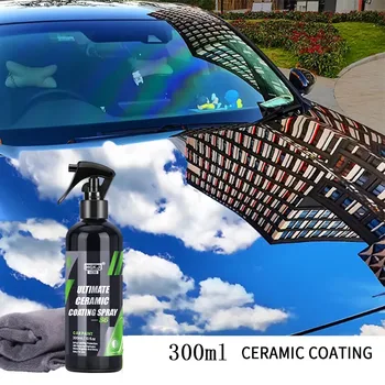 300 мл Керамическое покрытие для автокраски HGKJ S6 Crystal Wax Spray наногидрофобный жидкий полимерный олеофобный уход за автомобилем от дождя