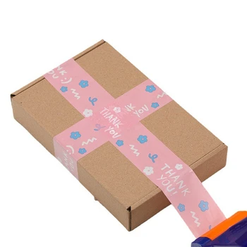 45 мм розовая лента Opp, 100 м картонная лента, прочная клейкая упаковка, розовая лента для запечатывания шрифтов, большое вам спасибо. Клейкая лента