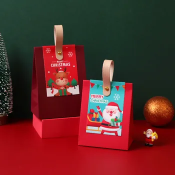 5 шт. Коробки для конфет Санта Клауса, сумки, с Рождеством Христовым, портативная подарочная коробка с ручкой, мультяшная упаковка для печенья и пищевых продуктов 5 шт. Коробки для конфет Санта Клауса, сумки, с Рождеством Христовым, портативная подарочная коробка с ручкой, мультяшная упаковка для печенья и пищевых продуктов 3