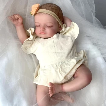 50 см Куклы-Реборн Rosalie Реалистичные, реально выглядящие спящие новорожденные Куклы-Реборн для девочек, нарисованные вручную волосы