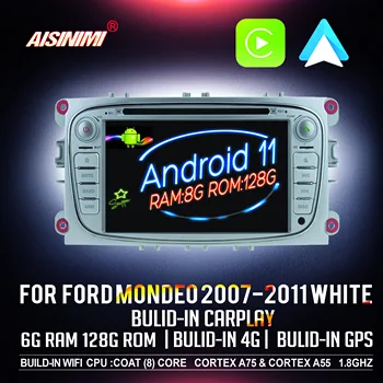 AISINIMI Android 11 8 ram + 128 ROM Автомобильный DVD-Плеер Для FORD Focus 2007-2010 Автомобильный Аудио Gps Стерео Монитор