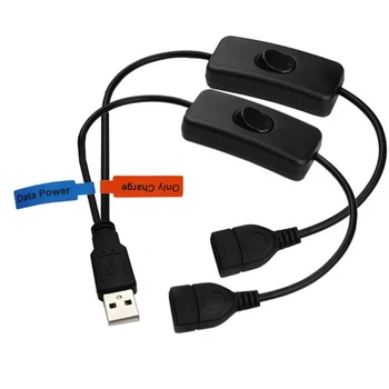 H37E USB 2.0 Y Кабель-разветвитель, адаптер от 1 до 2 USB 2.0 Мужской к USB 2.0 Женский Кабель для синхронизации данных, удлинитель для зарядки 30 см