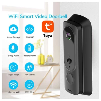 Hot Tuya 1080P WiFi Видеодомофон, Наружный Умный беспроводной Дверной звонок, Система камер ночной безопасности, Дверной звонок, Умный Дом