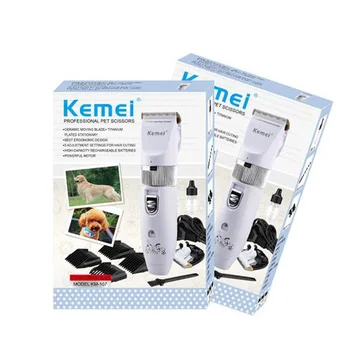 KEMEI KM-107 Перезаряжаемая Машинка для стрижки шерсти животных для стрижки шерсти домашних животных Профессиональная машинка для стрижки шерсти кошек и собак, Триммер для удаления волос