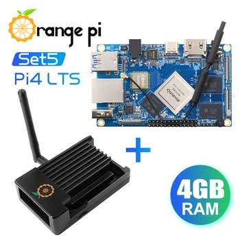 Orange Pi 4 LTS 4G16G + металлический корпус, Rockchip RK3399, поддержка Wifi + BT5.0, гигабитный Ethernet, работает под управлением ОС Android, Ubuntu, Debian