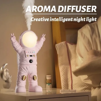 Penyebar Aroma Astronot Baru Penyebar Minyak Esensial Ultrasonik Penyegar Udara Aromaterapi dengan Lampu Malam LED