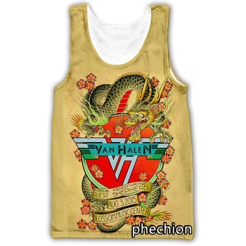 phechion, Новая Мода, Мужская/Женская Группа Van Halen, Жилет Без Рукавов С 3D Принтом, Уличная Одежда, Мужская Свободная Спортивная Майка A233