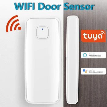 Tuya WiFi Датчик Окна И Двери, Магнитный Детектор Открытия и Закрытия Двери, Защита Домашней безопасности, Приложение Smart Life Door Alexa Google Voice