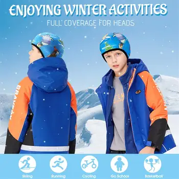 WEST BIKING Детская спортивная кепка для мальчиков и девочек, Зимняя теплая Ветрозащитная защита ушей, Велосипедный лыжный шлем, подкладка для бега, детская Мультяшная кепка WEST BIKING Детская спортивная кепка для мальчиков и девочек, Зимняя теплая Ветрозащитная защита ушей, Велосипедный лыжный шлем, подкладка для бега, детская Мультяшная кепка 1