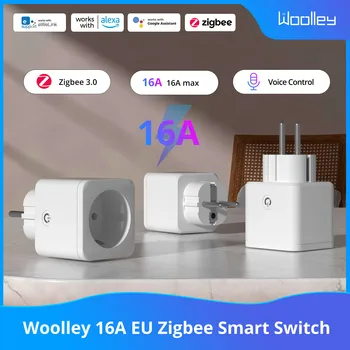 WOOLLEY 16A Zigbee EU Smart Wireless Plug Дистанционное управление Smart Scene через приложение eWeLink Работает со SmartThings Alexa Google Home