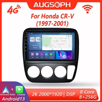 Автомагнитола Android 13 для Honda CRV CR-V 3 1997-2001, мультимедийный плеер 2K с 4G Carplay DSP и GPS-навигацией 2Din