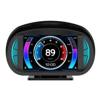 Автомобильный HUD Головной Дисплей Превышение Скорости Напряжение Неисправные Сигналы Тревоги Напряжение Скорость движения Датчик OBD + GPS Инклинометр Окружающего Освещения