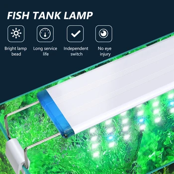 Аквариумный светильник Пластик LED Металл ЕС США Водонепроницаемый Аквариум с рыбками Тонкий Зажим Лампа Для выращивания растений Ландшафтное Освещение Водные украшения