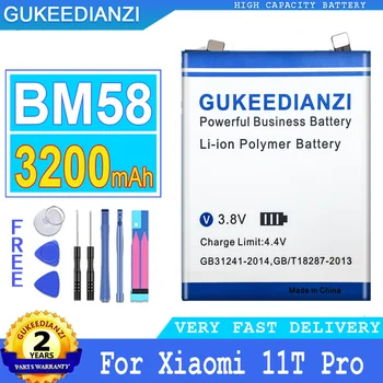 Аккумулятор GUKEEDIANZI BM58 емкостью 3200 мАч для Xiaomi Mix 4 Mix4 11T Pro 11TPro 5G большой мощности для мобильного телефона Bateria