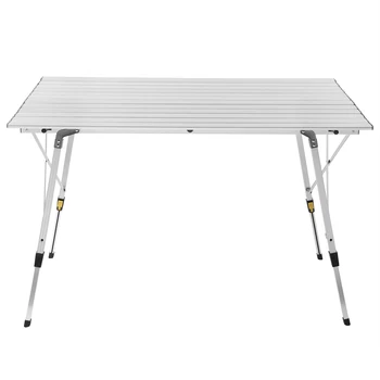 Алюминиевый складной походный стол с сумкой для переноски Дорожный стол на 4-6 персон 120 х 68,5 см с регулируемой высотой Уличный садовый стол