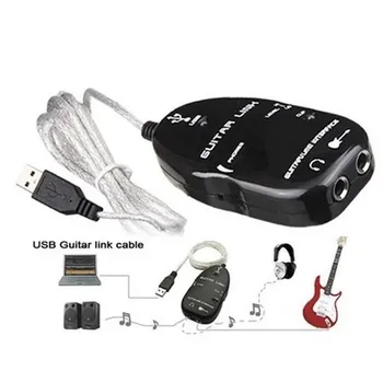 Аудио Гитарные эффекты Педаль Связи гитары с интерфейсом USB Кабель для записи с ПК/ MAC С драйвером компакт-диска Аксессуары для гитары Запчасти