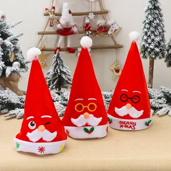 Бархатная Шляпа Санта-Клауса с Забавным Подмигиванием, украшение для рождественских праздников для взрослых, Шапочка Снеговика