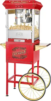 Бесплатная доставка, машина для приготовления попкорна Great Northern Pasadena с тележкой, 8 унций, красный