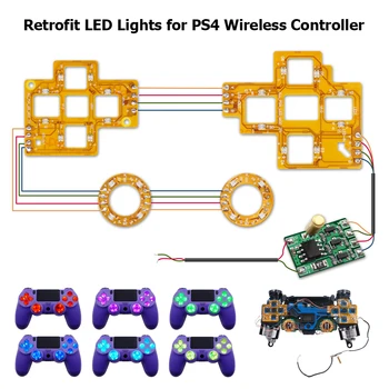 Беспроводной контроллер, многоцветная световая панель, запчасти, модификация игровой ручки, светодиодная световая панель для контроллера PS4