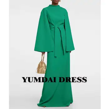 Вечернее платье YUMDI Gress с рукавами-двойными ротаторами Прямое повседневное платье в пол в Дубае Роскошное женское платье с темпераментом